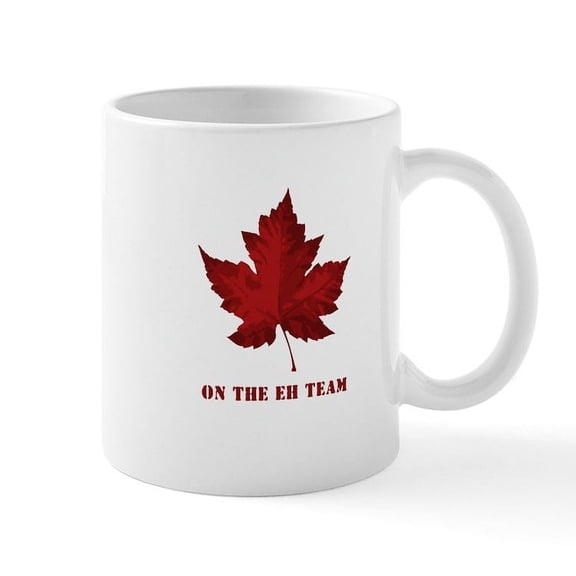 CafePress - On The EH Team! Oh Canada! Mug - 11 oz Ceramic Mug - Novelty Coffee Tea Cup