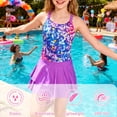 thumbnail image 5 of Lanbubble Girls Tankini Swimsuit Two Piece Bathing Suits Summer Beach Swimwear with Skirt Shorts Sequins 7-12Y, 5 of 9