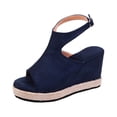 thumbnail image 2 of OKBOP Wedge Sandals for Women Open Toe Espadrilles Platform Sandals Ankle Strap Casual Wedding Shoes, 2 of 9
