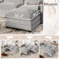 thumbnail image 4 of Muumblus Sectional Cloud Couch with Reversible Ottoman, L-Shaped Chenille Sofa for Living Room, Light Gray, 4 of 8