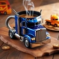 thumbnail image 2 of Handcrafted Semi-Truck-Shaped Stainless Steel Mugs: Unique Coffee Cups for Truck Lovers - Black, 2 of 7
