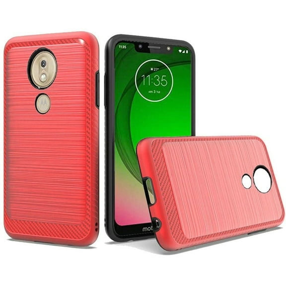 GSA Brushed Case Edge hybrid for Motorola Moto G7 Play, XT1952 Red