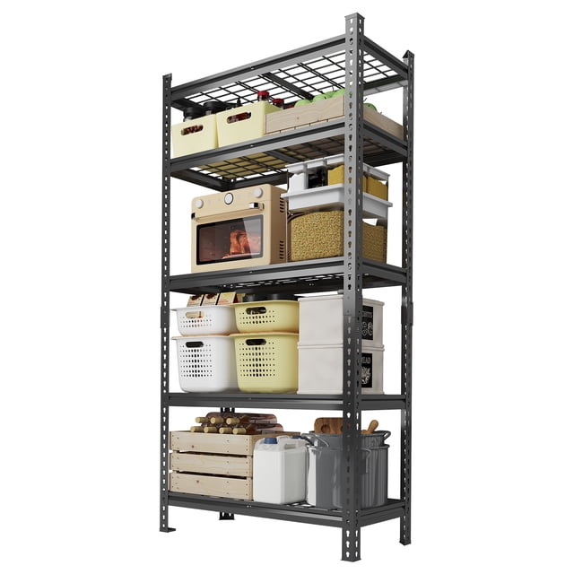 BeesClover Heavy Duty Garage Shelves, 5-Tier Adjustable Metal Wire Organizer with 2000 Lbs Capacity