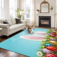 thumbnail image 3 of Easter Area Rug 6x9 Washable Rug Non Slip Bunny Colorful Eggs Spring Floral Botanical Large Area Rug Soft Stainresistant Indoor Floor Carpet for Living Room Bedroom Home Office Dining Room Nursery, 3 of 8