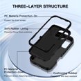 thumbnail image 2 of I-HONVA For iPhone 16 Pro Max Case Compatible with MagSafe,3-Layer Military Grade Drop Protection Anti-Slip Bumper Rugged Shockproof Dustproof Protection 6.9 inch Phone Case,Full Black, 2 of 7