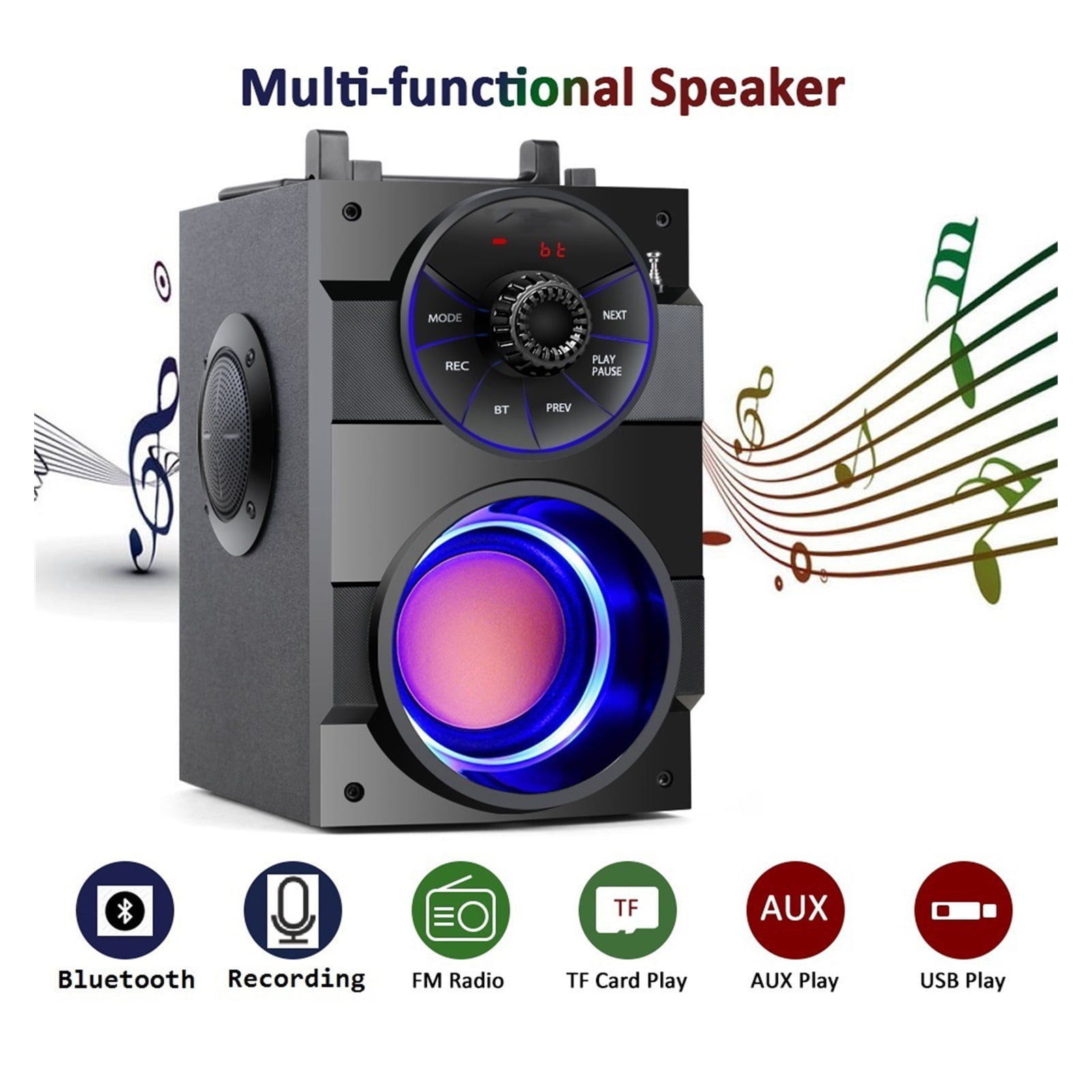 Bluetooth Speaker Portable Big Power Wireless Stereo Subwoofer Heavy Bass Speakers Sound Box Support