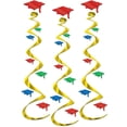 thumbnail image 2 of Party Central Club Pack of 18 Gold and Red Graduation Cap Swirl Decorations 30", 2 of 2