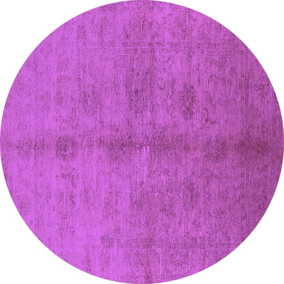 Ahgly Company Indoor Round Oriental Purple Industrial Area Rugs, 4' Round