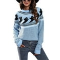 thumbnail image 1 of LUXUR Chandail d'Hiver Chaud pour Femmes, Ample, pour Festival, Bleu Clair m, 1 of 3