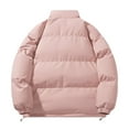 thumbnail image 5 of Timoontee Men's Padded Clothes Fall Winter Warm Jacket Coat Casual Stand Collar Coats Outdoor Hiking Athletic Coat Solid Zipper Quilted Outerwear Coat Pink XL, 5 of 5