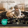 thumbnail image 4 of ODIKA 8'x10' Washable Area Rug Non-Shedding, Easy Care, Guitar Notes Retro Vintage Songbook Motif Note Acoustic Music Flowing Dynamic for King Size Bedroom Under Bed, Master Suite, 4 of 7