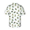 thumbnail image 4 of Qekee Cute Avocado Yoga print Hawaiian Shirt for Men Short Sleeve Button Down Shirts Beach Tropical Casual Shirts, 4 of 9