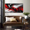 thumbnail image 2 of WFSposterBlack White and Red Abstract Print Picture Painting Large Canvas Wall Art for Living Room Bedroom Framed Canvas Wall Decor Modern Room Abstract Wall Decorations Artwork SizeReady to Hang, 2 of 7