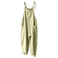 thumbnail image 3 of GZWYHT Women's Loose Bib Overalls Adjustable Tie Spaghetti Strap Jumpsuit Plus Size Casual Baggy Cropped Romper Green S, 3 of 6