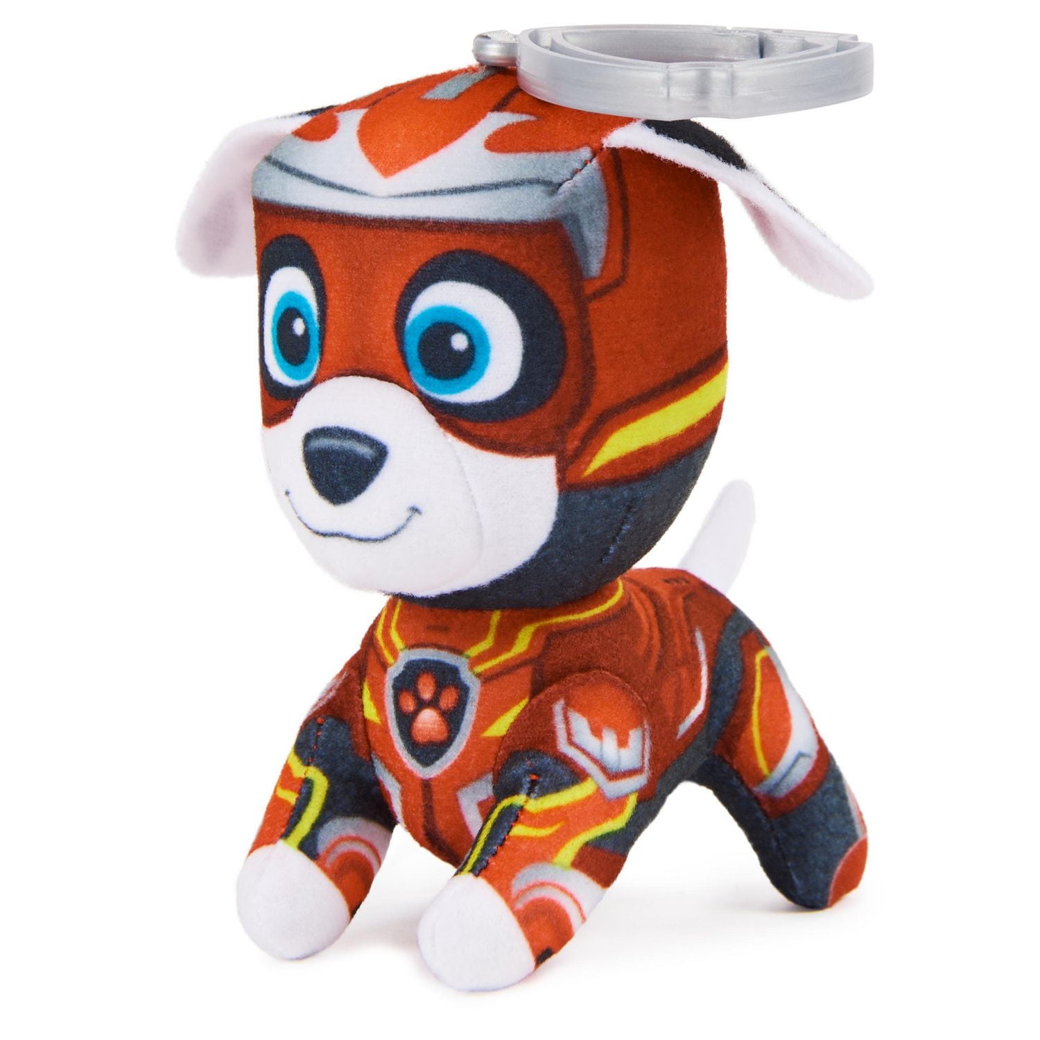 PAW Patrol: The Mighty Movie, 4-Inch Tall Mighty Pups Marshall Plush Toy, Mini Stuffed Animals with Keychain Clip, Kids Toys for Boys and Girls 3+