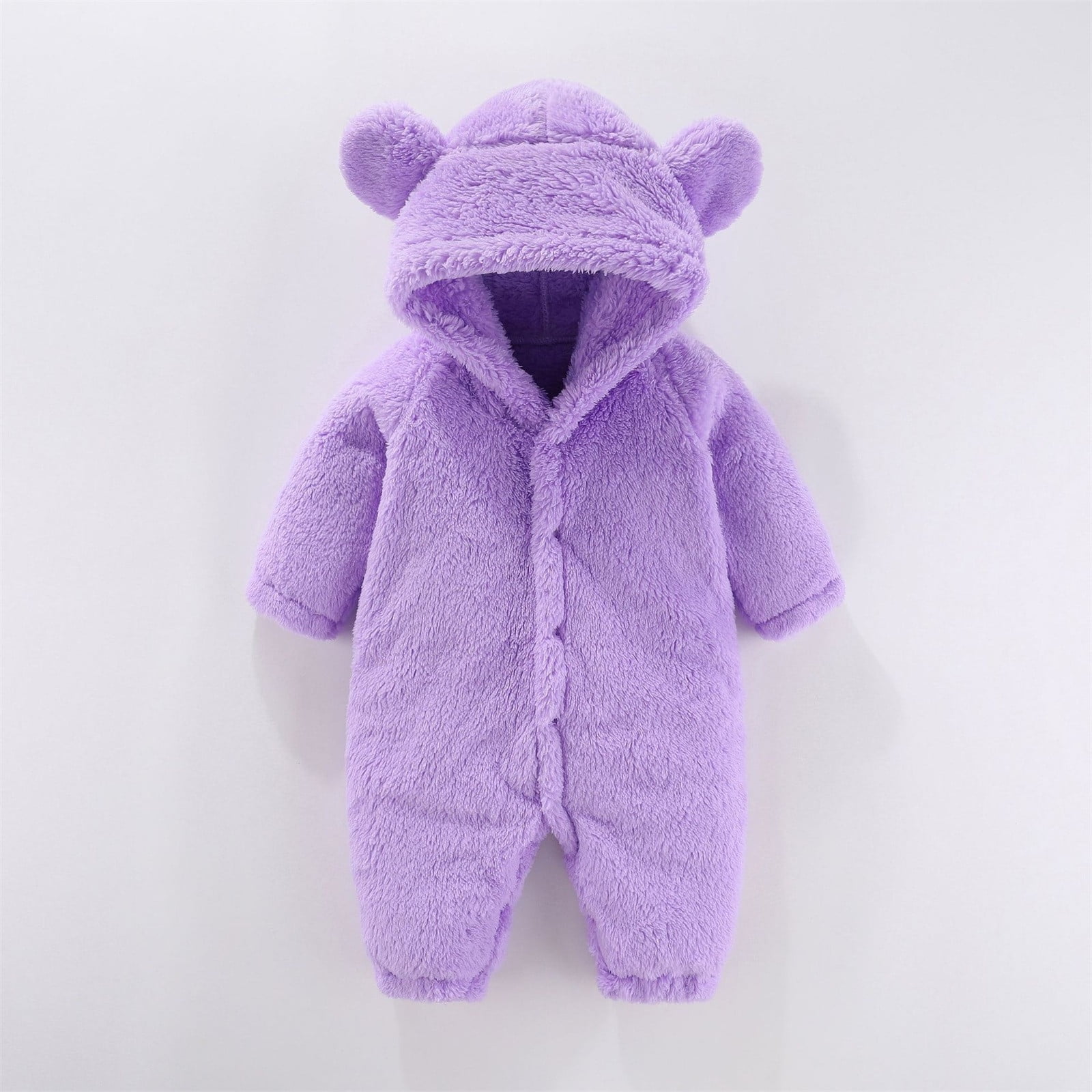 FYDUU Baby Boy One Piece Clothes Baby Boys Girls Snowsuit Winter Coat Solid Bear Warm Hooded Romper Jumpsuit Outfits 9-12 Months