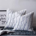thumbnail image 2 of 18x18 Pillow Covers Set of 2, Navy Blue Branches Throw Pillow Covers Decorative Couch Cushion Case, Modern Abstract Art Forest Silhouettes Microfiber Square Pillowcases for Bedroom Car Living Room, 2 of 7