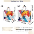 thumbnail image 2 of FORMRS Womens Corduroy Tote Bag Crossbody Shoulder Handbag with Pocket, Colorful Triangles, 2 of 7
