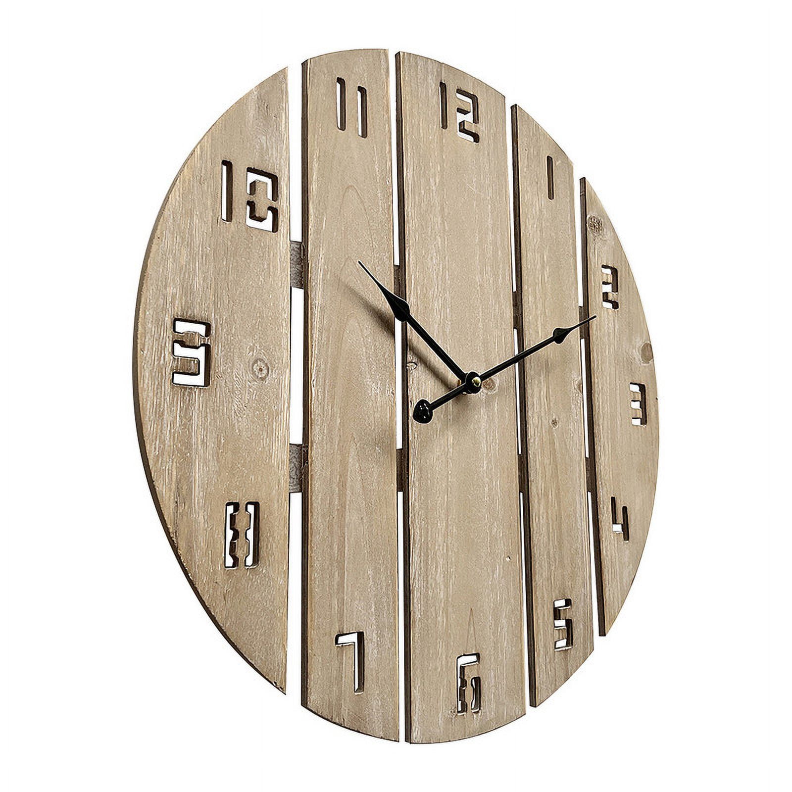 Sage Timber Natural Tone Round Wood Wall Clock