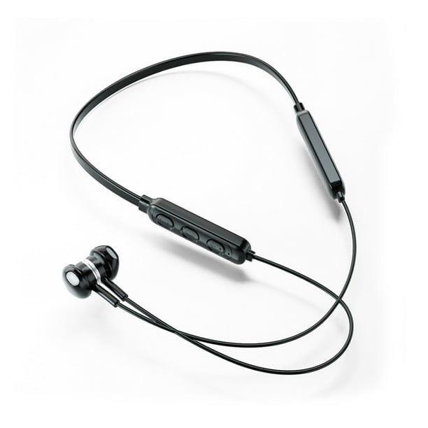 Auriculares de cuello auriculares Azultooth Compatible Control Auriculares Estereo Portable Música Música libre Auriculares para caminar con micrófono Negro Inevent EL018272-01