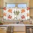 thumbnail image 2 of Yayeee Kitchen Curtains Tier Set of 2 Light Filtering 57"x36" Over Sink Window Panels, Brown Autumn Leaves, 2 of 7