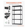 thumbnail image 2 of Garage Shelves 5 Tier, 2000 lbs Heavy Duty Metal Shelving Unit - 36x16x72 Inch Adjustable Industrial Storage Rack for Kitchen, Warehouse, Basement - Black, 2 of 5