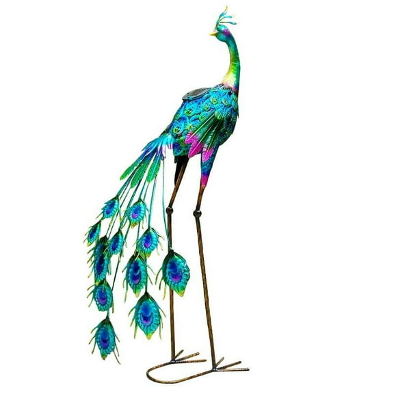 35" Peacock Facing Away with Light