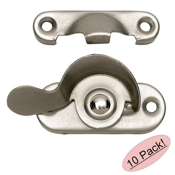 Designers Impressions 53713 Satin Nickel Window Sash Lock - 10 Pack