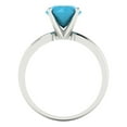 thumbnail image 4 of Solitaire Engagement Ring for Women - 2ct Simulated Turquoise in 18K White Gold Promise Ring, 4 of 6