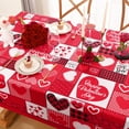 thumbnail image 4 of Valentines Day Tablecloth Round 60 Inch, Pink Buffalo Plaid Tablecloth, Love Hearts Table Cloth, Waterproof Table Cover for Valentine''s Day Party Kitchen Dining Room Holiday Decor, Pink, 4 of 6