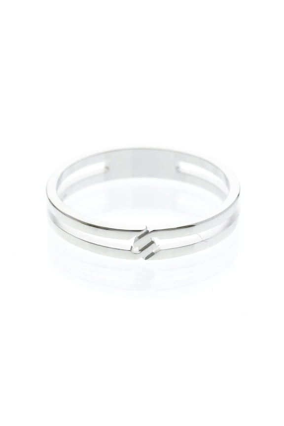 Pre-Owned Gucci Infinity Ring White Gold (18K) Fashion No Stone Band Ring Silver