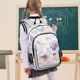 thumbnail image 7 of FORMRS Unisex School Backpack 17" Student Travel Bag with Laptop Compartment, Purple Flower Pattern, 7 of 7