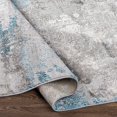 thumbnail image 3 of Hauteloom Mearnsville Living Room, Bedroom Area Rug - Contemporary - Teal, Pale Blue, Charcoal - 6'7" x 9', 3 of 7