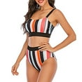 thumbnail image 6 of Huowey Women Bikini Plus Size Swimsuit Striped Sexy Backless Beach Vacation New Plus Size Swimwear Beach Vacation Swim Wear Honeymoon Cruise Trendy Wear, 6 of 6