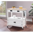 thumbnail image 2 of Radford Engineered Wood  Kitchen Cart with Wood Top and White Base, 2 of 9