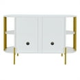 thumbnail image 5 of Modern Rattan Sideboard Cabinet, Oval Storage Cabinet With 2 Doors 4 Open Shelves, Kitchen SideboardCabinet For Living Room Dining Room, 5 of 9