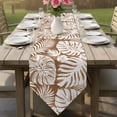 thumbnail image 6 of Palm Tree Monstera Table Runner Linen Burlap Table Runner 90 Inches Long Brown Tan Leaf Boho Botanical Tropical Dresser Scarves for Kitchen Island Coffee Dining Room Party Holiday Decor 13"x90", 6 of 8