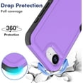 thumbnail image 4 of KOMI iPhone 16E Case: Dual Layer Protective Heavy Duty Cell Phone Cover Shockproof Rugged with HD Screen Protector - Military Protection Bumper Tough - Apple iPhone 16E / SE 2025 / SE4, Purple, 4 of 5