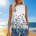 thumbnail image 5 of Fmbrln Tank Tops for Women Summer Sleeveless Crew Neck Floral Print Boho Tops Fashion Casual Beach Vacation Tees Blouses, 5 of 5