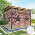 thumbnail image 4 of 1 Panel Outdoor Curtains for Patio Waterproof 54"x95" Texas Star Farmhouse Weatherproof Privacy Outsides Curtains, Rustic Red Plaid Berry Wooden Grommet Thermal Drapes for Cabana Porch Pergola, 4 of 8