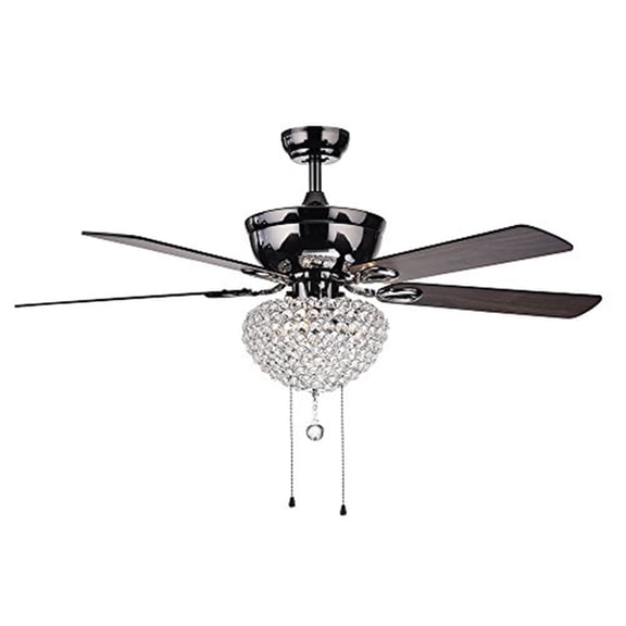 Warehouse of Tiffany Taliko 52-inch Ceiling Fan Black Crystal Shade