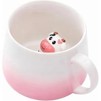 Cow Mug with Cow Inside Cute Coffee Mugs with Handle Tea Cups Ceramic Cup Funny Coffee Mugs Unique Coffee Mug for Birthday Party Novelty Gift for Cows Lover