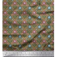 thumbnail image 1 of Soimoi Rayon Fabric Leaves & Floral Artistic Print Fabric by The Yard 56 Inch Wide, 1 of 3
