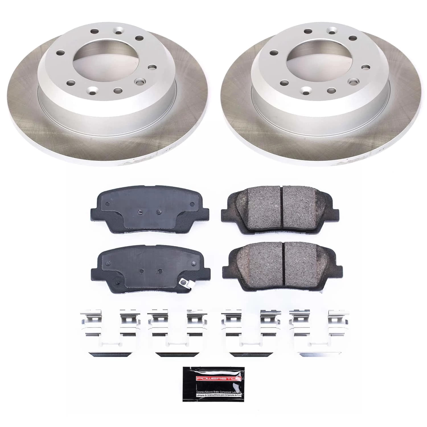 PowerStop Rear Semi-Coated Rotor and Low-Dust Ceramic Brake Pad Kit SC5906