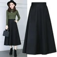 thumbnail image 5 of ketyyh-chn99 Skirt Girls Plaid Skirt Womens Winter Vintage High Elastic Waist A Line Pleated Wool Midi Skirt Lady Skirt, 5 of 5