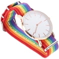 thumbnail image 1 of Reloj con diseño de arcoíris Reloj de pulsera unisex Reloj de cuarzo de moda Decoración de muñeca delicada Oro rosa, 1 of 3