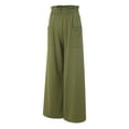thumbnail image 5 of UngA Casual Pants For Women Lounge Pants Women with Drawstring Elastic High Waist 2 Pockets Casual Pant Lightweight Solid Going Out Beach Trousers Loose Full Length Pull On Pants Green,S, 5 of 6