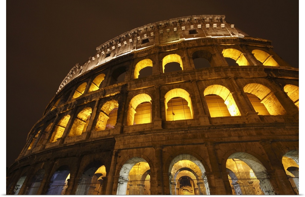 Great BIG Canvas "Night Lights Of The Colosseum; Rome Lazio, Italy