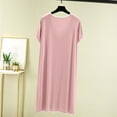 thumbnail image 4 of Bpmpbo Women's Nightgown Short Sleeve Sleepshirt V Neck Solid Color Modal Soft Sleepwear Doll Collar Loose Comfortable Mid Length Nightgown Skirt, 4 of 6