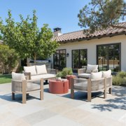 Bayu Coffee Table Brown Coffee Table, Modern Style, Powder Coated Aluminum round shape tabletop, Aluminum, Outdoor Living